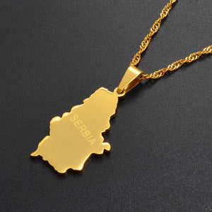 Serbia Map Necklace