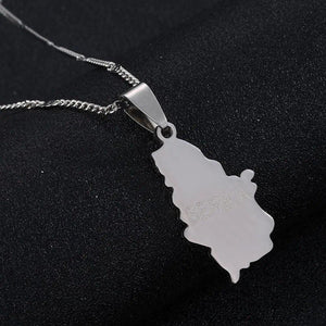 Serbia Map Necklace