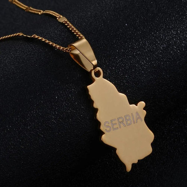 Serbia Map Necklace