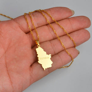 Serbia Map Necklace