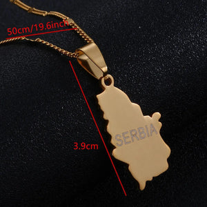 Serbia Map Necklace