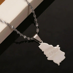 Serbia Map Necklace