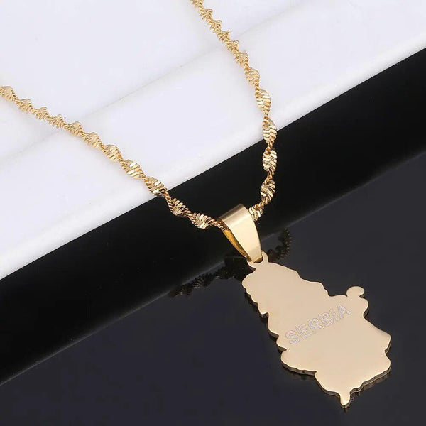 Serbia Map Necklace