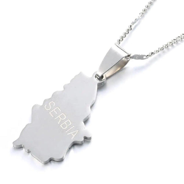 Serbia Map Necklace