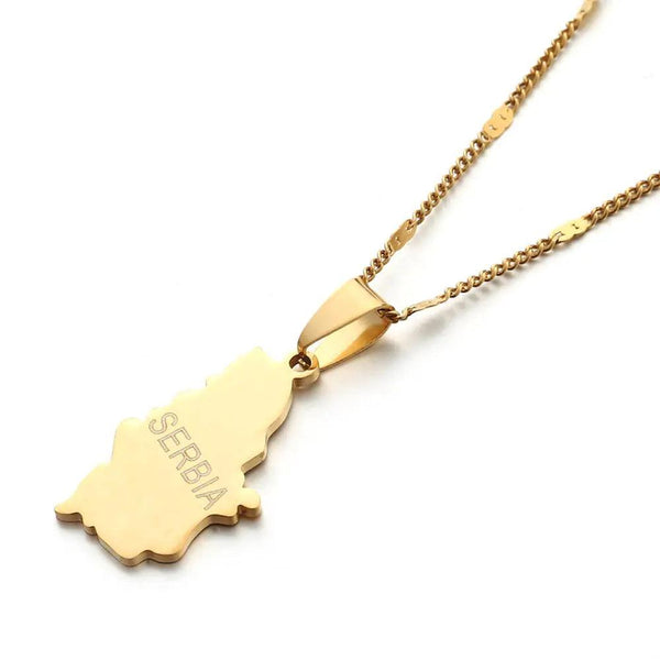 Serbia Map Necklace