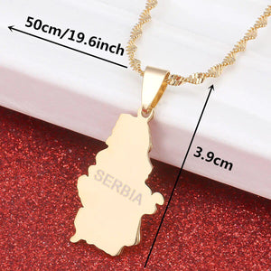 Serbia Map Necklace