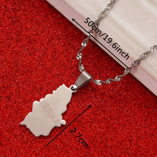 Serbia Map Necklace