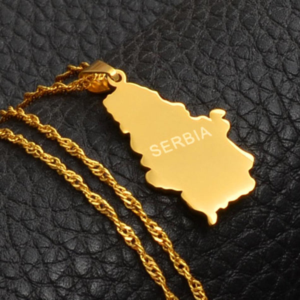 Serbia Map Necklace