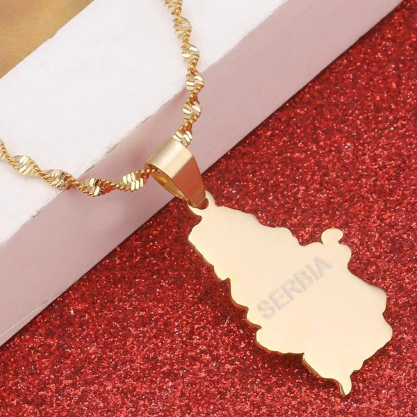 Serbia Map Necklace