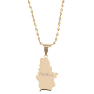 Serbia Map Necklace