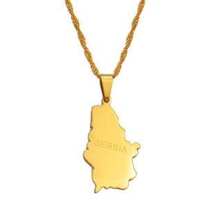 Serbia Map Necklace