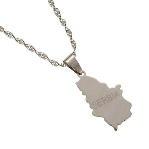 Serbia Map Necklace