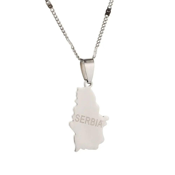 Serbia Map Necklace