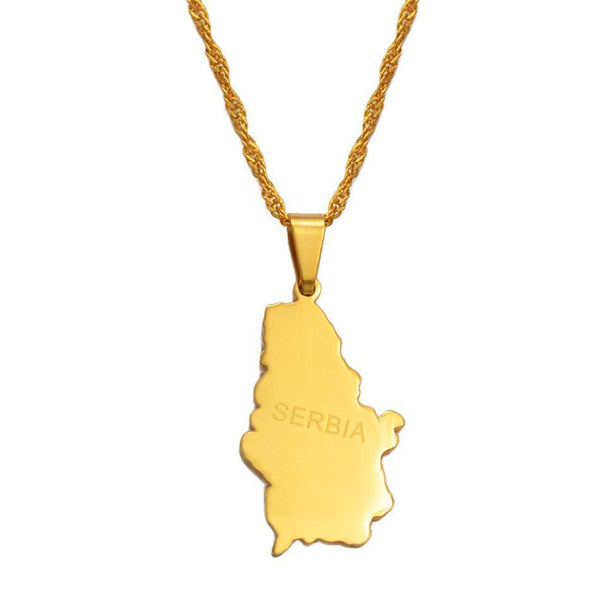 Serbia Map Necklace