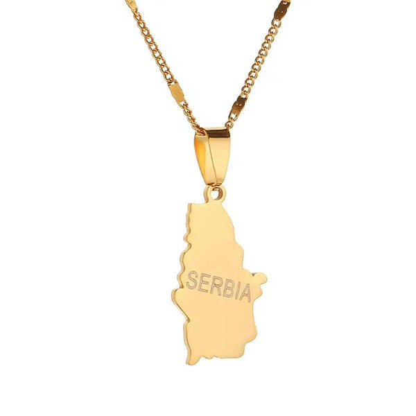 Serbia Map Necklace