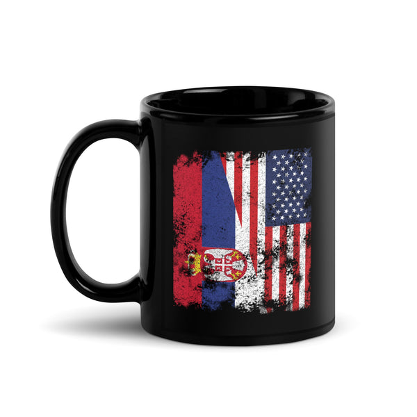 Serbia USA Flag - Half American Mug