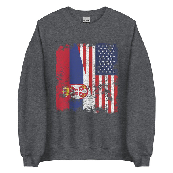 Serbia USA Flag - Half American Sweatshirt