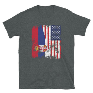 Serbia USA Flag - Half American T-Shirt