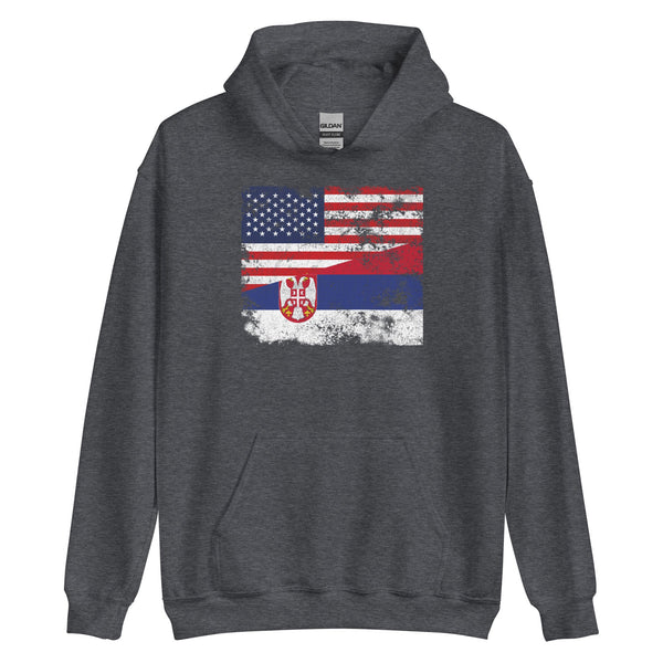 Serbia USA Flag Hoodie