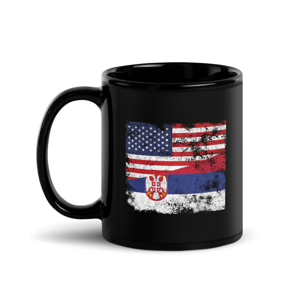 Serbia USA Flag Mug