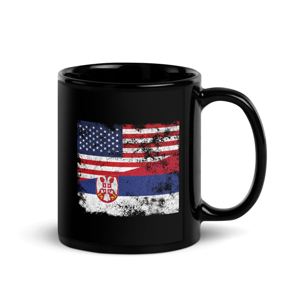 Serbia USA Flag Mug