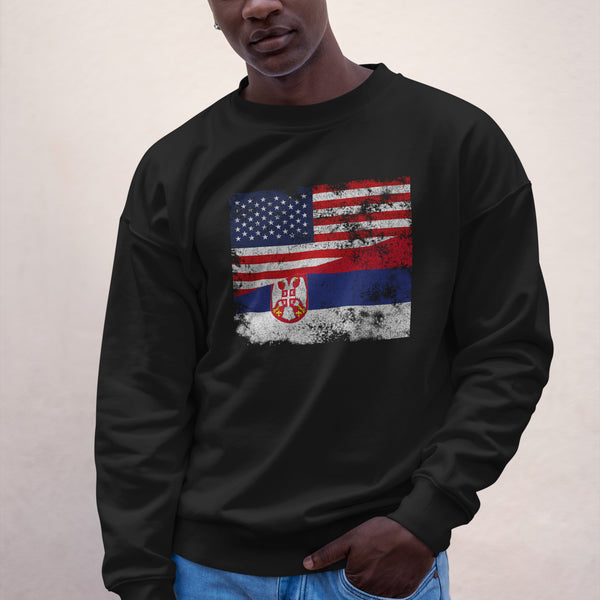 Serbia USA Flag Sweatshirt