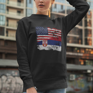 Serbia USA Flag Sweatshirt
