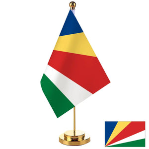 Seychelles Desk Flag - Small Office Table Flag