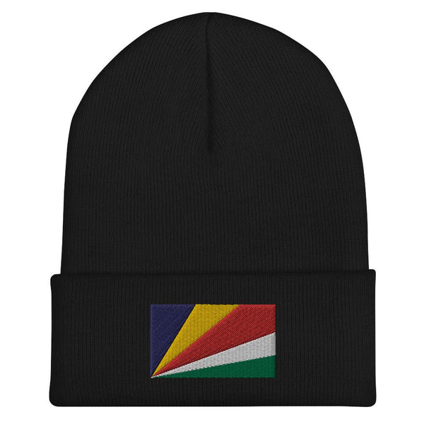 Seychelles Flag Beanie - Embroidered Winter Hat
