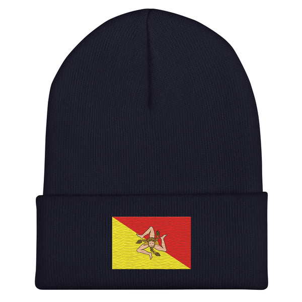 Sicily Flag Beanie - Embroidered Winter Hat