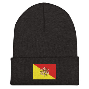 Sicily Flag Beanie - Embroidered Winter Hat