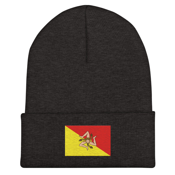 Sicily Flag Beanie - Embroidered Winter Hat