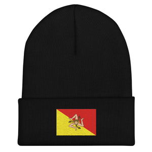 Sicily Flag Beanie - Embroidered Winter Hat