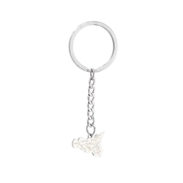Sicily Flag Map Keychain Collection