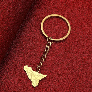Sicily Flag Map Keychain Collection