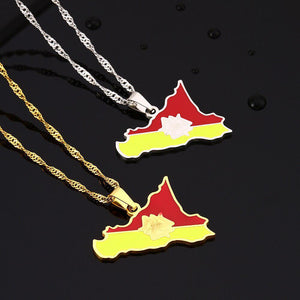 Sicily Flag Map Necklace