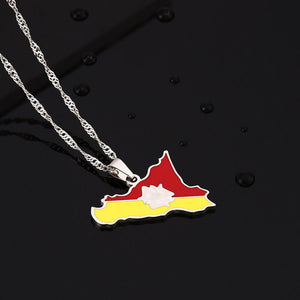 Sicily Flag Map Necklace