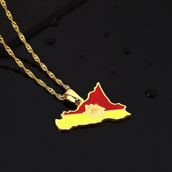 Sicily Flag Map Necklace