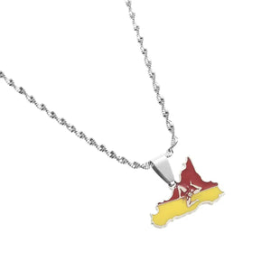 Sicily Flag Map Necklace