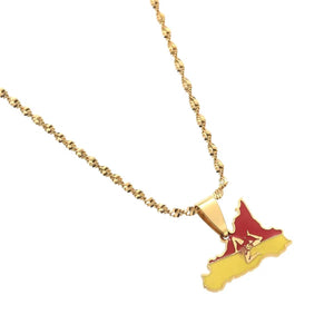 Sicily Flag Map Necklace