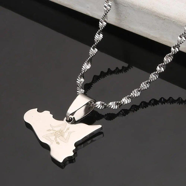 Sicily Map Necklace