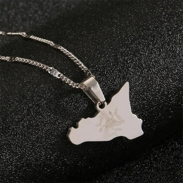 Sicily Map Necklace