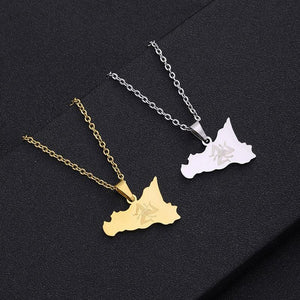 Sicily Map Necklace