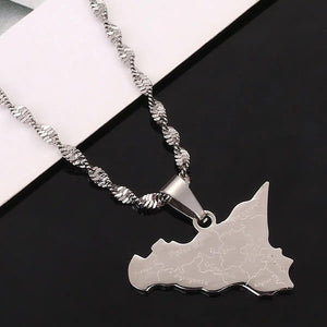 Sicily Map Necklace