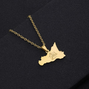 Sicily Map Necklace