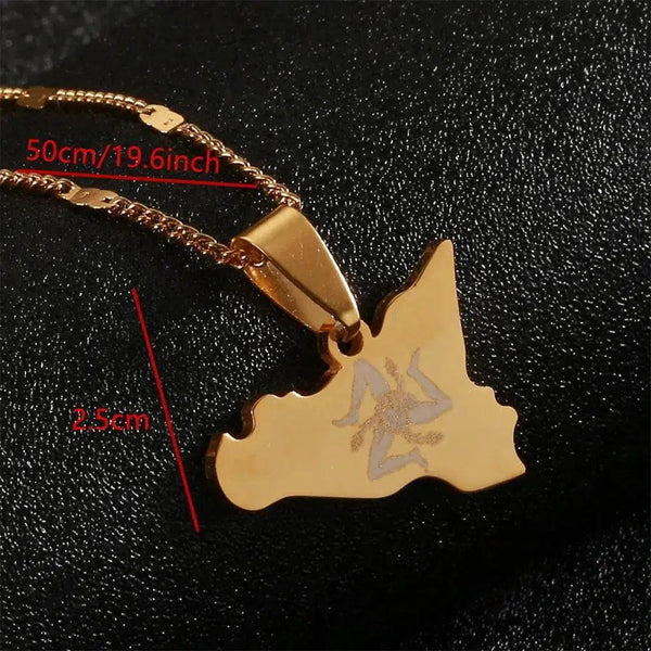 Sicily Map Necklace