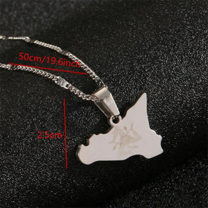 Sicily Map Necklace