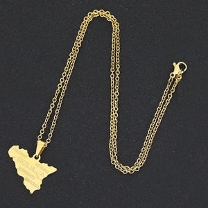 Sicily Map Necklace