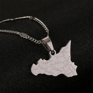 Sicily Map Necklace