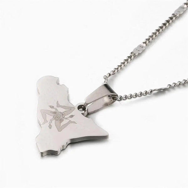 Sicily Map Necklace